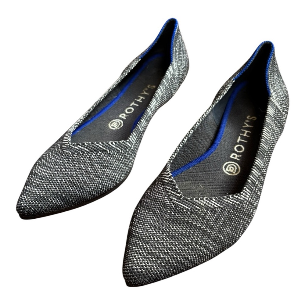 Rothy's Granite Black Flats Sleek Modern Loafers Women’s Size 9 - Picture 6 of 12